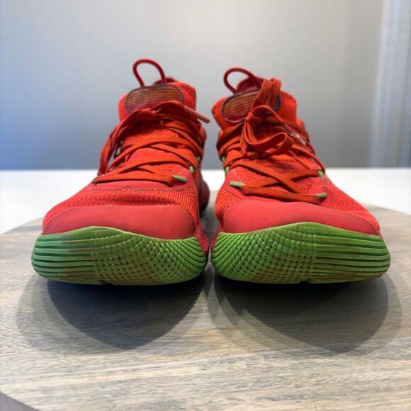 Under Armour Men's Curry 6 Roaracle Red Neon Green Sneakers 3020612-607 Size 8 - Picture 7 of 12